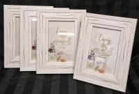 4 New Photo Frames for 4 by 6" Pictures Free Standing