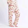 New Size LG Unisex SPARK PAWS Human Pajama Bottoms, Santa & Reindeer - Cream