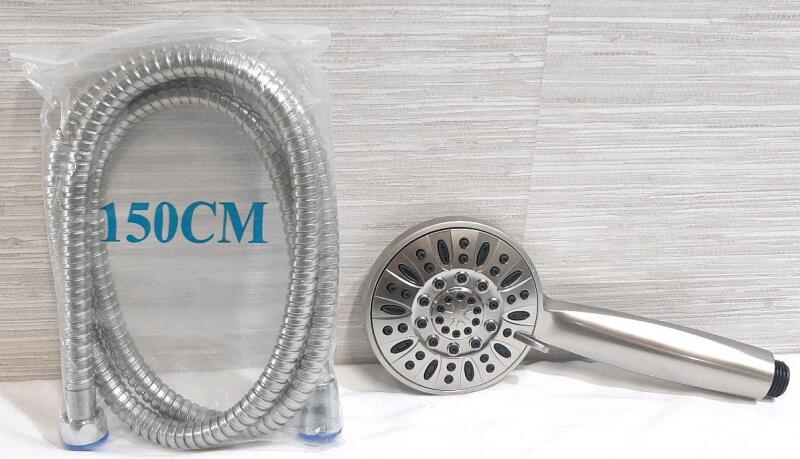 As New Shower Head w/ Stainless Steel Connector Hose