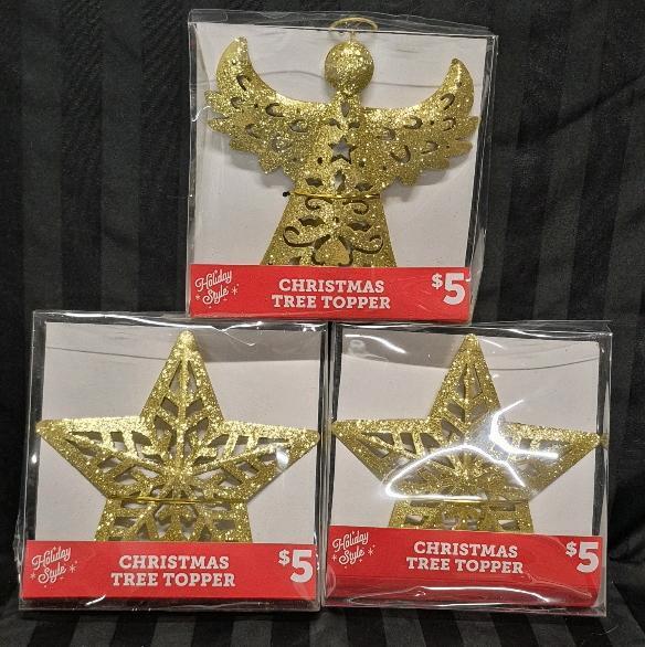 3 New Christmas Tree Toppers - Pricing on Box in USD