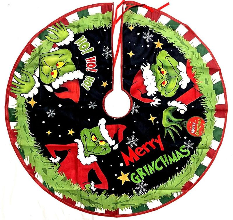 New MERRY GRINCHMAS The Grinch Tree Skirt 35" Diameter