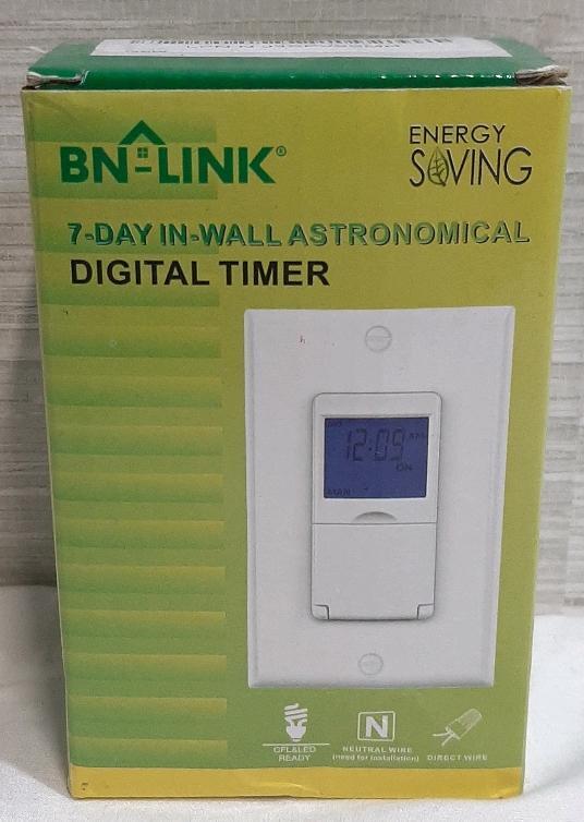New BN-Link 7 Day In-Wall Astronomical Digital Timer