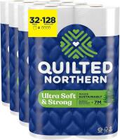 New Quilted Northern Ultra Soft & Strong Toilet Paper, 32 Mega Rolls = 128 Regular Rolls, 5X Stronger*, Premium Soft Toilet Tissue