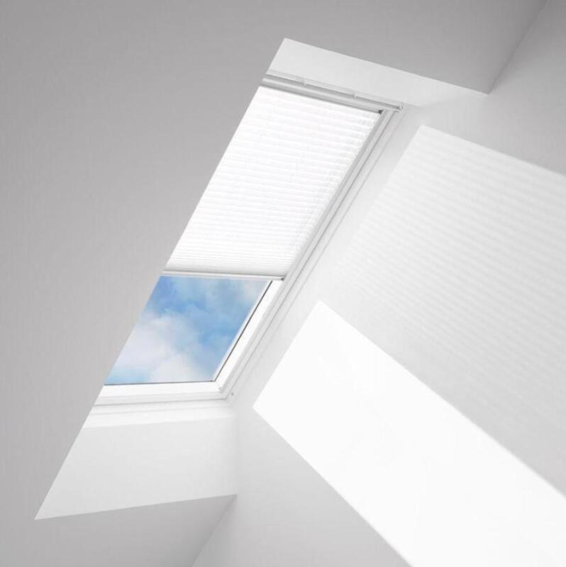 16 New VELUX White- Manual Light Filtering blind for Fixed Curb Mount Skylight FHLC 3030 1016 S - single pleated. Retails for $325 Each. ($5200 Total) Each. 30.5" by 46.5"