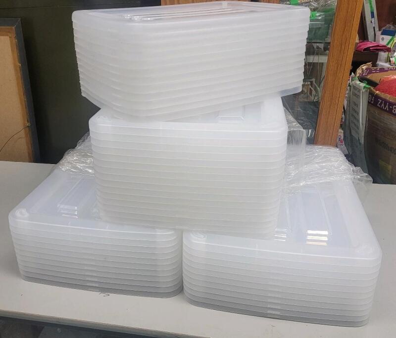 47 New Clear Plastic Storage Bin Lids . 12 - 13 &frac34;"&times;19 &frac34;" Lids & 35 - 16"&times;23 &frac34;" Lids