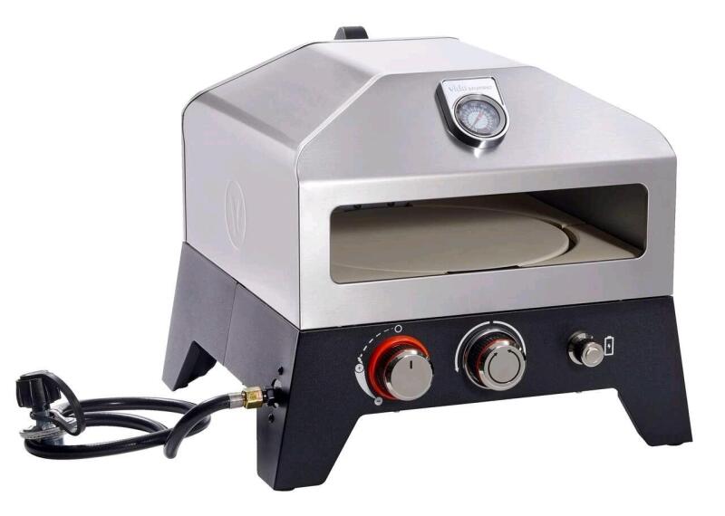 As New Vida By Paderno 12" Portable Tabletop Single Burner Gas Pizza Oven. Retails for $399