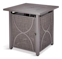 As New in Box For Living Bluebay Outdoor Fire Pit Table, Square, 40,000 BTU. Retails for $370.