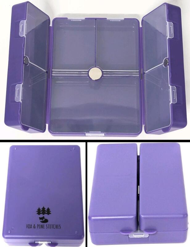 New FOX & PINE STITCH Original Notion Nook: Hard Plastic Folding Magnetic Closure Storage Box, Great for Jewelry, Pills and Of Course, Crafting Supplies! 4" &times; 5.25" &times; 1.5" (Folded)