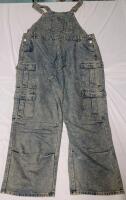New Women's Sz. 3XL Shein Wide-Leg Acid-Wash Denim Overalls .