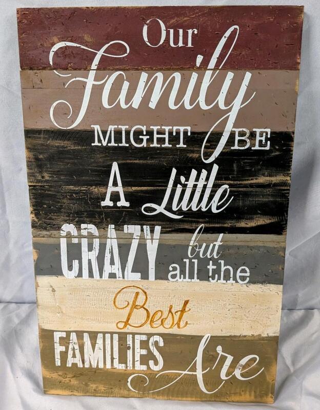 Hanging "Family" Wooden Wall Art. 14.5" by 23"