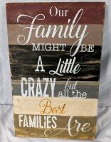 Hanging "Family" Wooden Wall Art. 14.5" by 23"