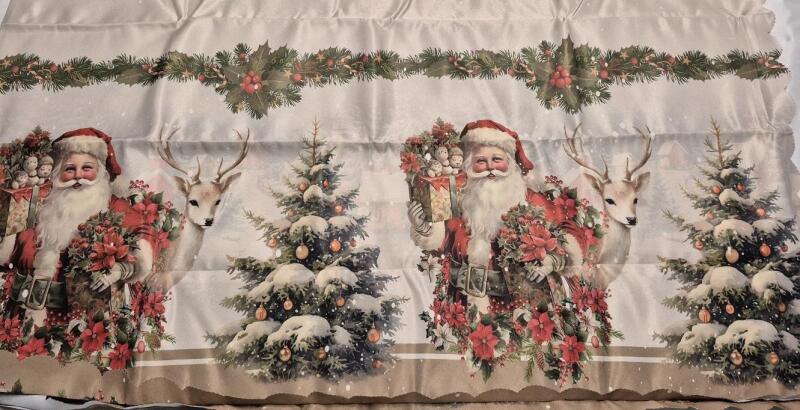 New 70 by 55" Christmas Tablecloth