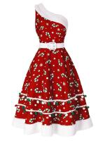 New sz Small Women's Retro Stage 1950's Style Candy cane Dress with Belt