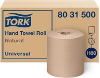 New Tork Hand Towel Roll, Natural, Universal, H80, 100% Recycled, 1-Ply, 6 Rolls x 630 ft, 8031500