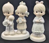 2 Vintage PRECIOUS MOMENTS Figures : "Rejoicing With You" + " The Good Lord Always Delivers" Figures, Up To 5.75",, No Chips or Cracks