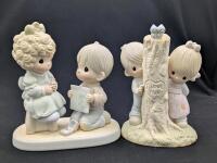 2 Vintage PRECIOUS MOMENTS & Figures : "Thee I Love" + "Wishing You A Perfect Choice", Up To 6" No Chips or Cracks
