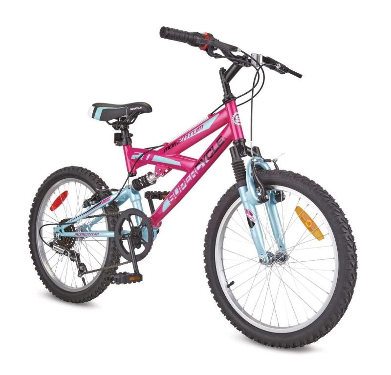 As-New Youth 20" SUPERCYCLE Momentum Bicycle 071-1184-6, 5-Speed Power Grip Shifter, 20" &times; 20" Tires. Front And Rear Brakes, Front Suspension Fork + Alloy Rims, Retails $219.99