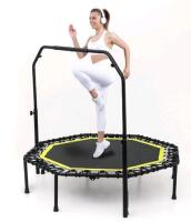 NEW Fitness Trampoline for Adults - 40"/48" 330 LBS Foldable Rebounder with Adjustable Foam Handle, Retails for $69.99