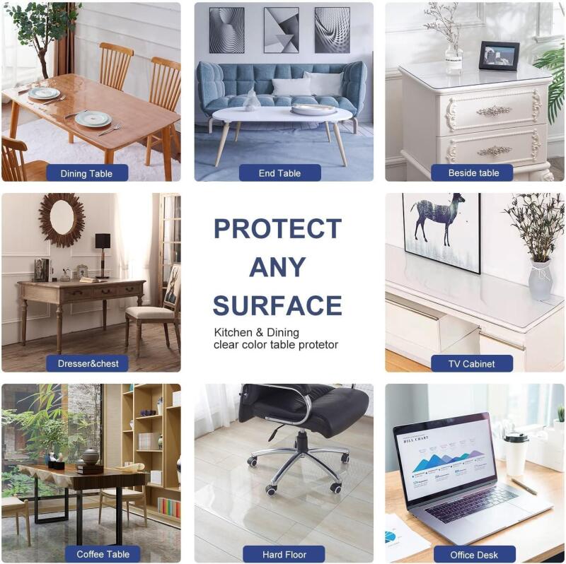 New Bobetter 20x54 inch Dining Table Clear Plastic Desk Protector PVC Tablecloth Office Desk Blotter Pad Mat Table Top Protection Cover Wooden Furniture Coffee End Side Dinner Kitchen Table Easy Clean