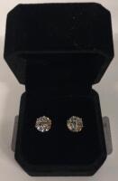 New 14K Gold Plated 3.0ct Each Simulated Diamond Stud Earrings