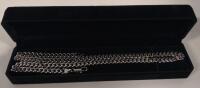 New Platinum Plated 8.0mm Cuban Link Necklace - 24" Long