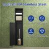 New Bernkot in Wall Toilet Paper Niche w/Shelf, Recessed Toilet Roll Holder for Bathroom Remodeling, 304 Stainless Steel Covered Brush Holder (Matte Black) - 2
