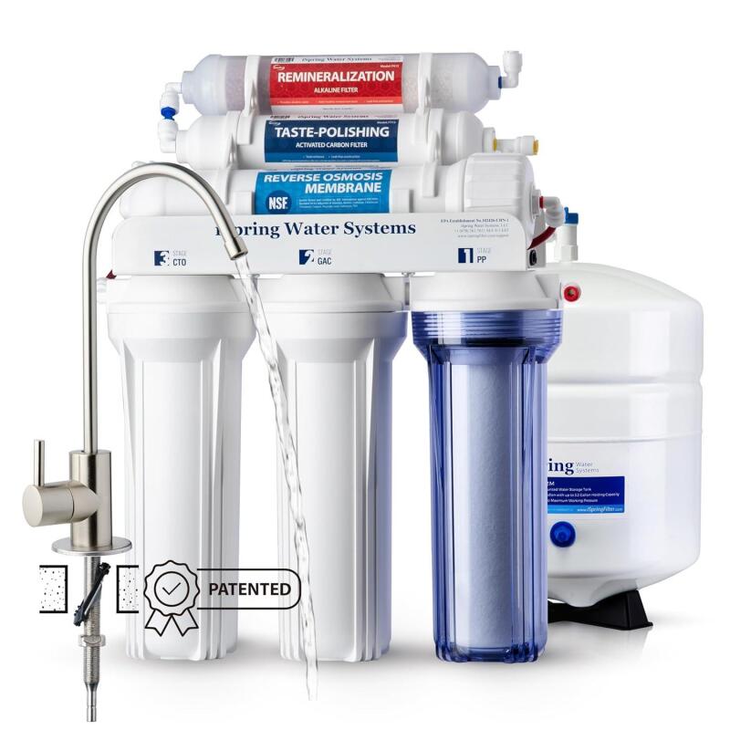 new retail $363 iSpring RCC7AK, NSF Certified, 75 GPD, Alkaline 6-Stage Reverse Osmosis System, pH+ Remineralization RO Water Filter System Under Sink, Patented Top-Mounted Faucet Design for Easy Installation