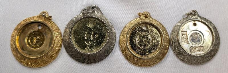 4 Vintage Photo Charm Pendants. Approximately 1" Wide Each.