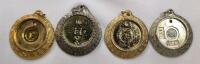 4 Vintage Photo Charm Pendants. Approximately 1" Wide Each.