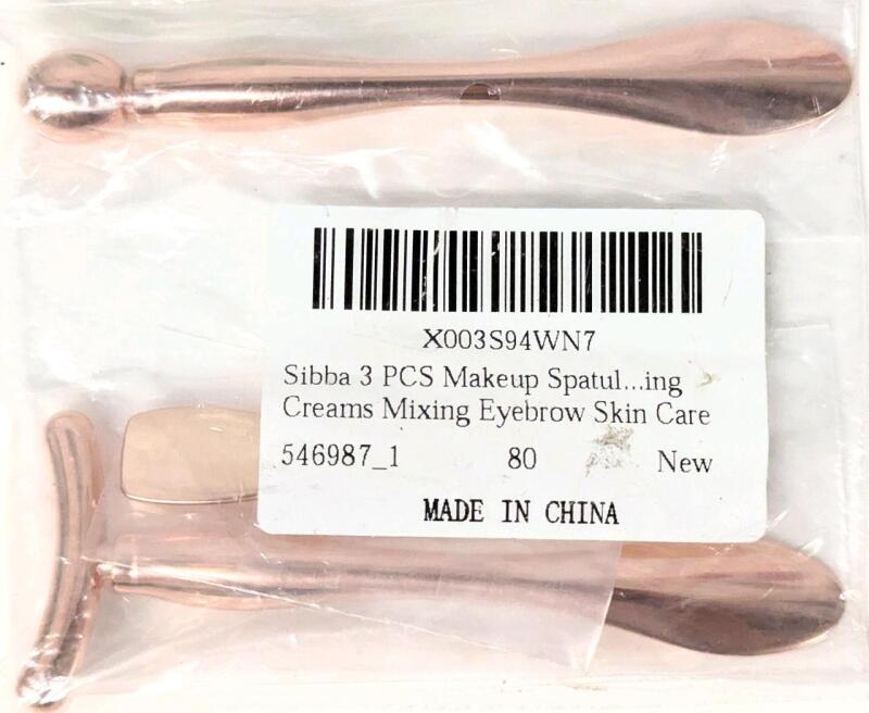 New SIBBA 3pcs Metal Hygenic Makeup & Cream Applicator Spatula Mini Care Tool Set, Up To 4" Long