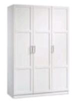 As New Sauder 3-Door Wardrobe Closet/Armoire Clothes Storage Cabinet With Hanger Rod & Shelves. Retails for 300.