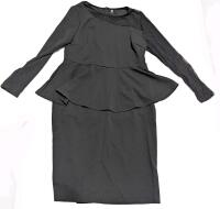 New Size 1XL Women's Asymmetrical Mesh Single Sleeve Long Sleeve Midi Dress