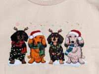 New Size 16Y Teen Christmas Doxie Dachshund Graphic Crewneck Sweatshirt