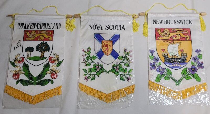 East Coast Canada Banner Flags . P.E.I , Nova Scotia & New Brunswick . Banners measure 8.5"&times;11"
