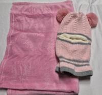 New Baby Winter Hat & Blanket 25 by 38" (Some Marks From Transit on Hat)