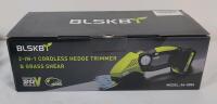 New - Blskb 2-in-1 Cordless Hedge Trimmer w/Two (2) 20v Batteries & Fast Charger 2 in 1 Grass Trimmer & Bush Trimmer Battery Powered . Retail $80