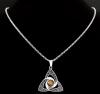 Viking Trinity Knot Necklace Stainless Steel Tiger Eye Irish Celtic Pendant approximately 1.20&rsquo;&rsquo; Chain 19.5&rsquo;&rsquo; Stock photos added