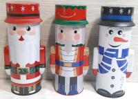 3 New Holiday Tall Tins | Measures 9&frac12;" Tall, 4&frac12;" Wide