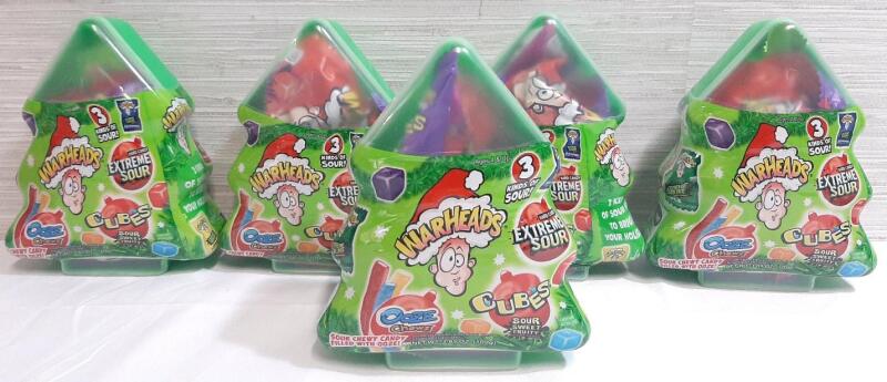5 New Packs of Warheads Sour Candy Packs (109g Each, Best Before January 2026)