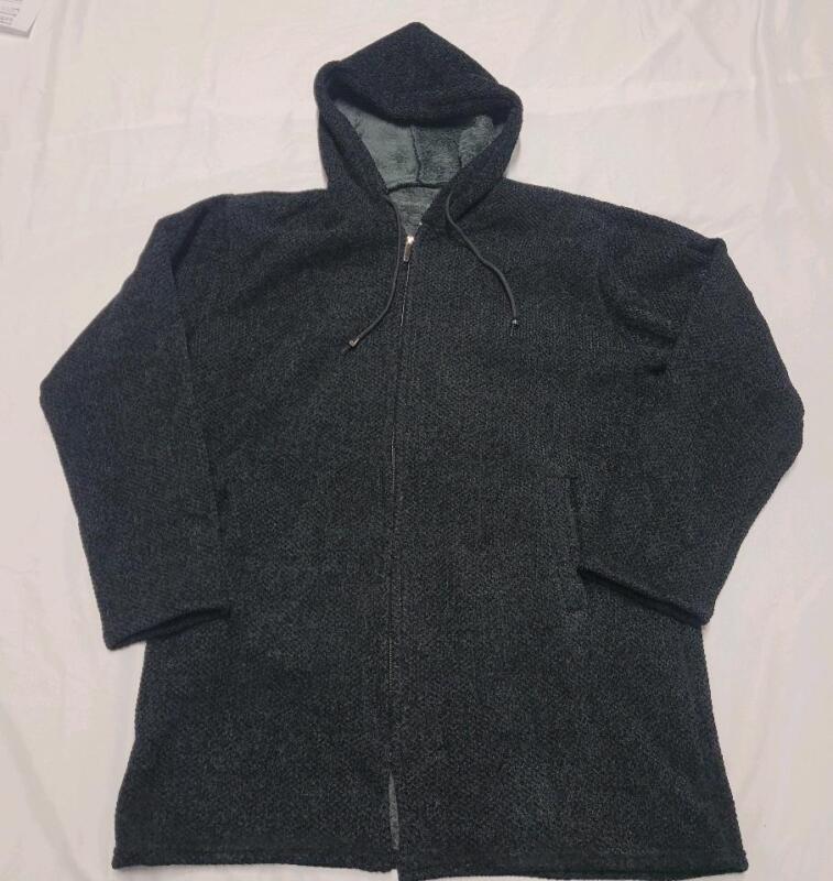 New Women's Sz. XL Hooded Zip-Up Sweater Jacket w/Fleece Interior . Black