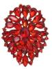 Vintage Inspired Red Ruby Luxury Glass Rhinestone Teardrop Brooch / Pendant Approximately 2 x 2.25&rsquo;&rsquo;