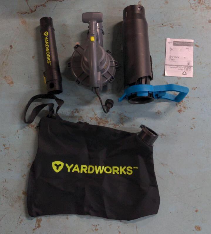 Yardworks 12A Electric Leaf Blower Vacuum, Retail's for $119.99, [See Desc]