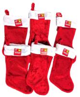 6 New Christmas Stockings, 15" Long Each Excl Loop