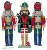 3 New 23.75" Freestanding Pressboard Nutcracker Standees