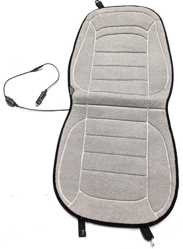 New O/S Electric 12V Car Seat & Back Warmer, One Size Fits Most Standard Vehicles
