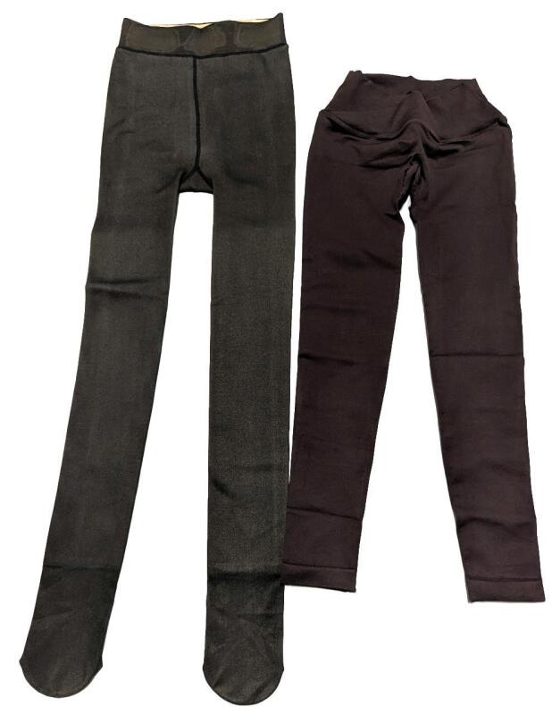 2 New Size MED Teen/Youth Leggings: Super Warm Lined Footie Leggings & Yoga Pants With Bum-Lifting + Enhancing