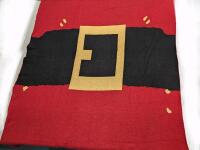 Huge Blanket Patterned After Santa's Belt, 86" &times;64"