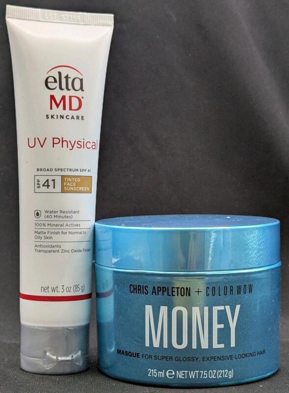 [See Desc] ELTA MD UV Physical SPD41 Tinted Face Sunscreen (85g) EXP 07/2026 & Chris Appleton+ Colorwow MONEY Masque For Super Glossy, Expensive-Looking Hair, 215ml