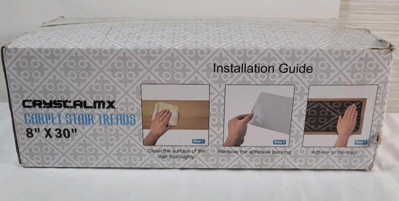 New - Crystalmx 15-Pack Carpet Stair Treads , Measures 30"&times;8"