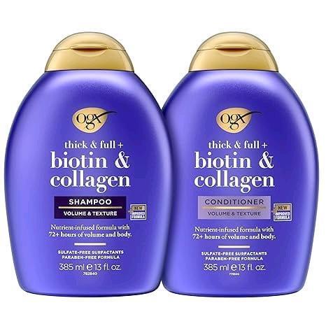 New OGX Biotin & Collagen for Volume & Texture Shampoo & Conditioner 2-Pack, 385ml Each